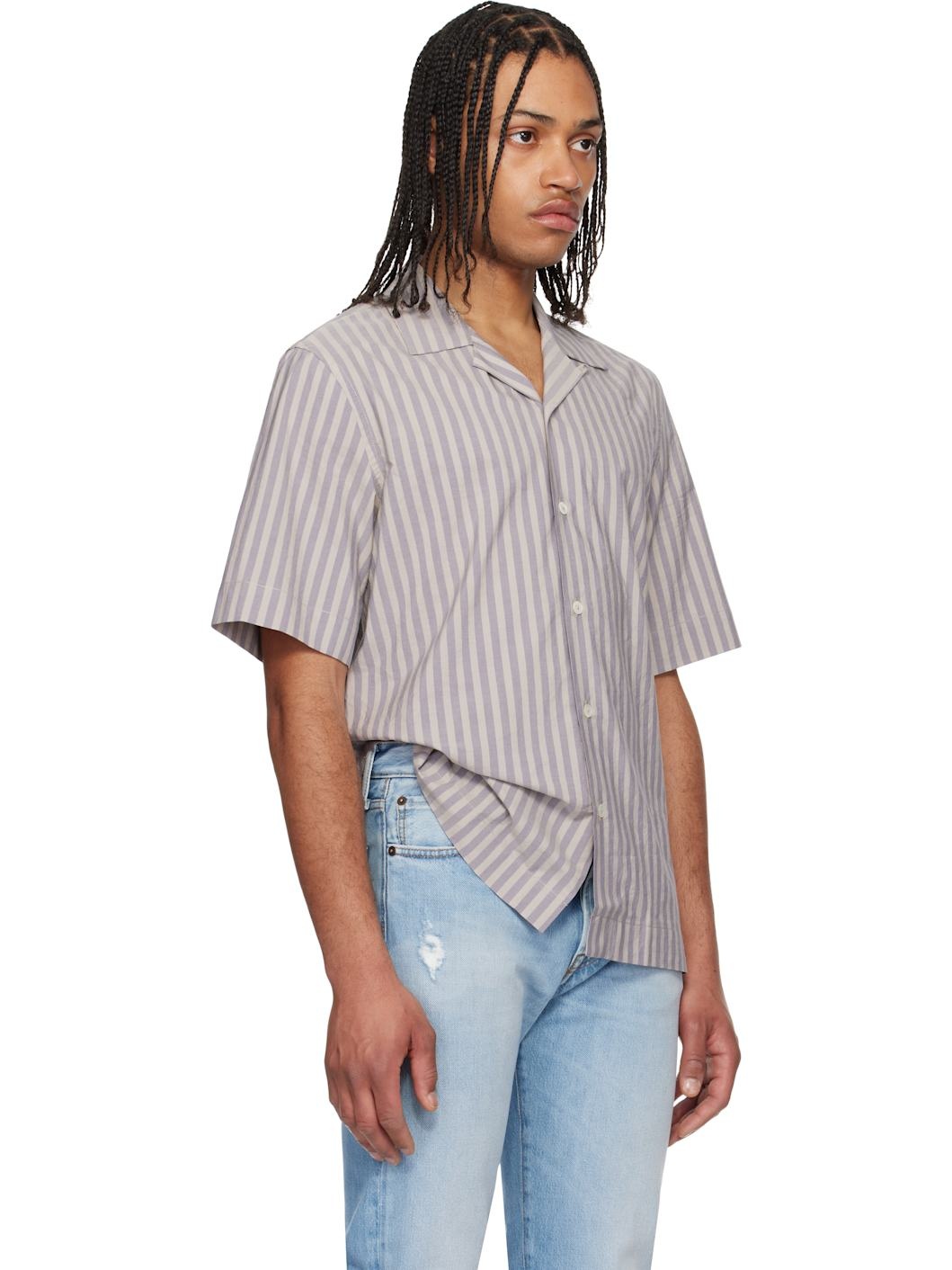 Blue & Gray Short Sleeve Regular Fit Shirt - 2