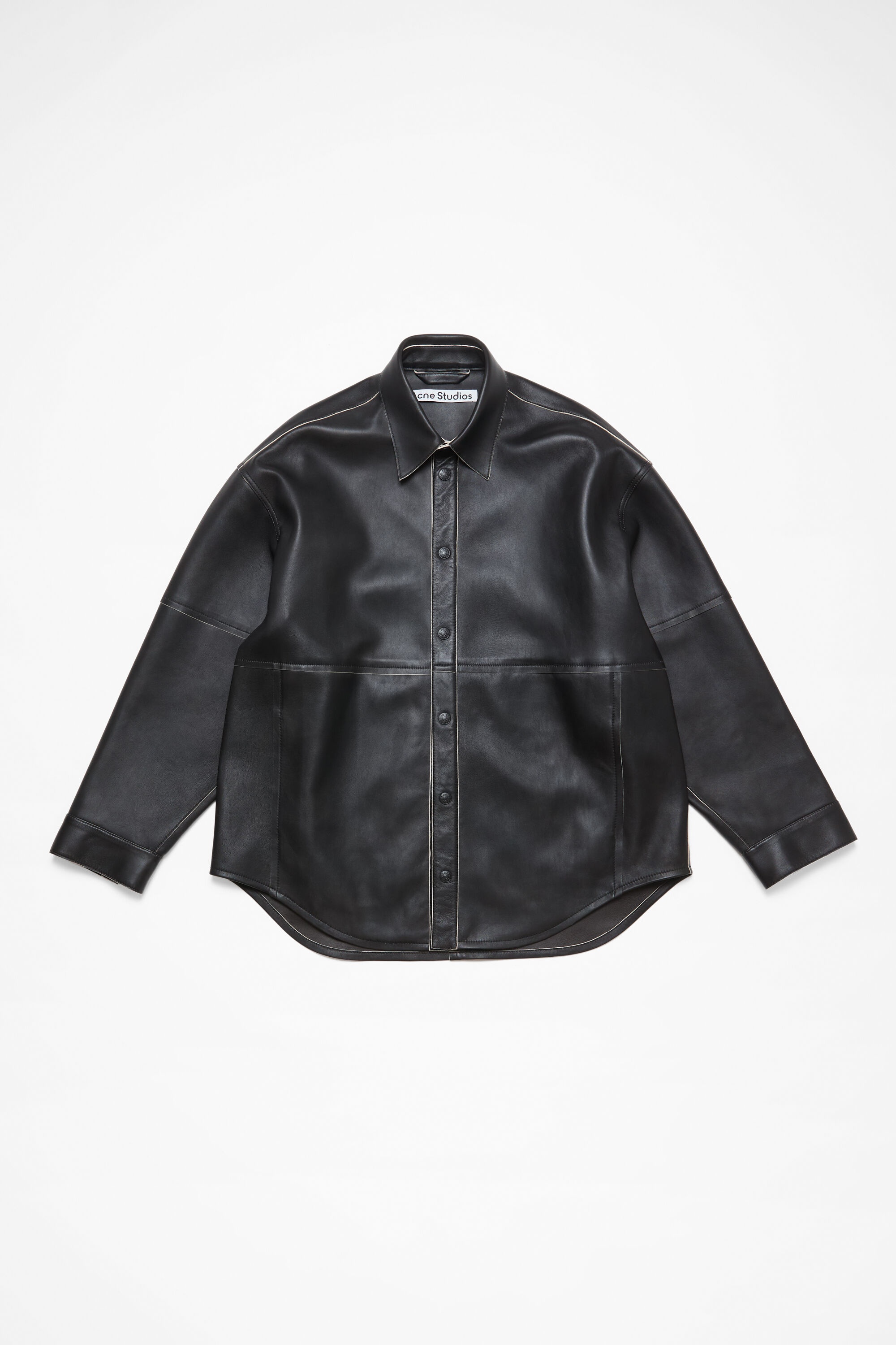 Leather shirt jacket - Black - 7