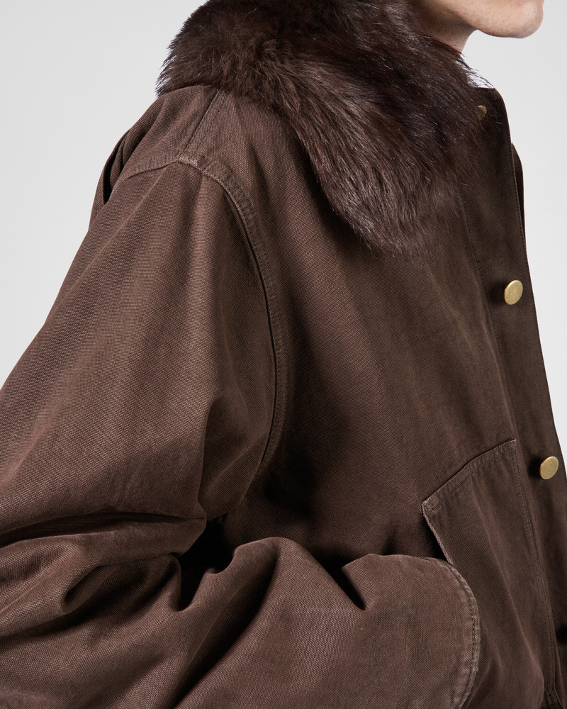 Cotton jacket with shearling collar 4