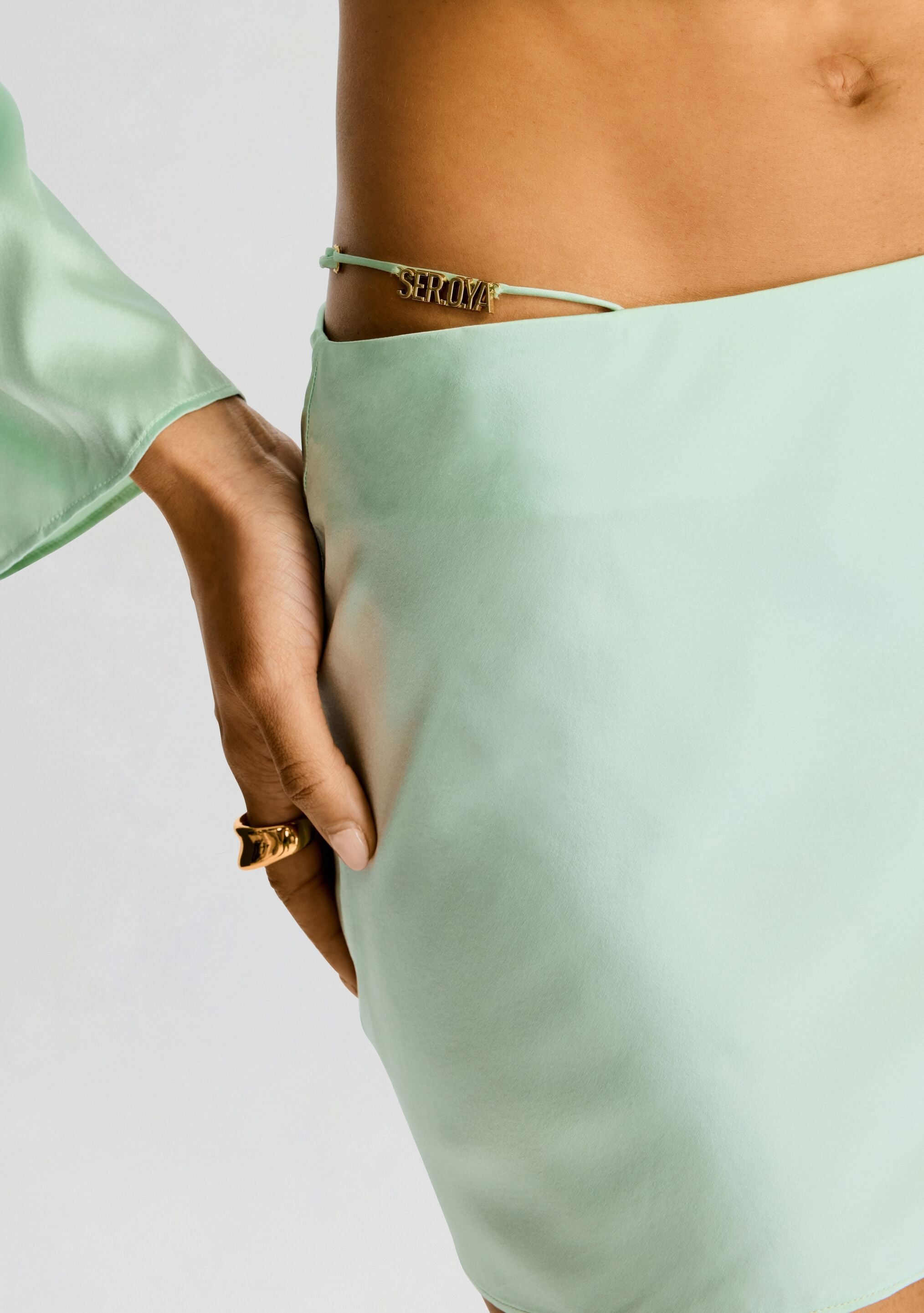 SARRA SILK MINI SKIRT - 2