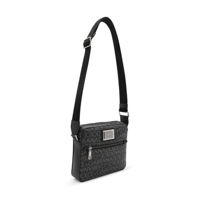Dolce & Gabbana black and grey leather messenger bag outlook