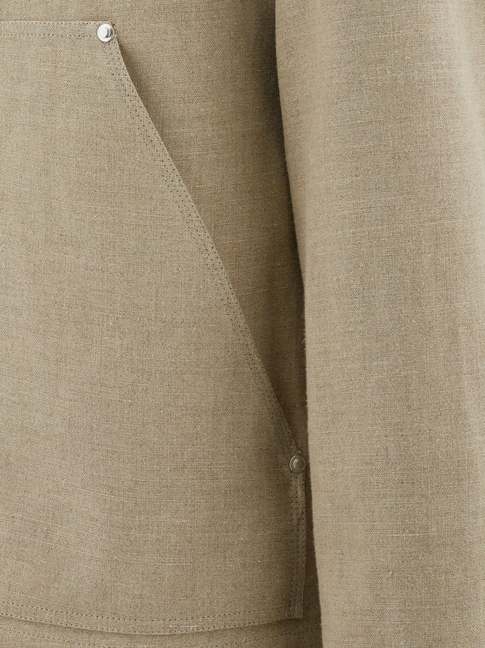 Pea coat with eco-leather collar - 5