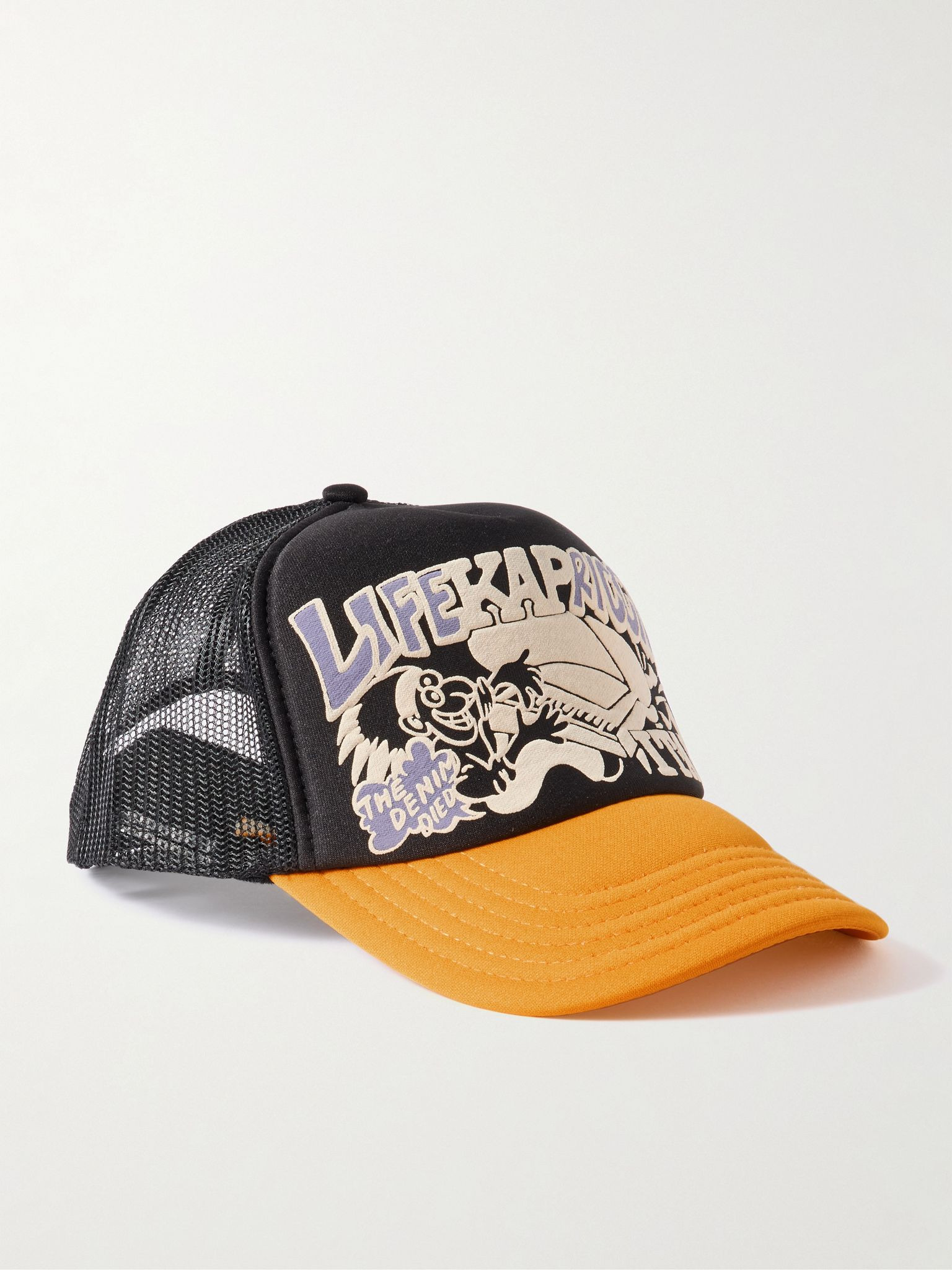 Life Kapriccio Mesh-Trimmed Printed Scuba Trucker Cap Black - 1