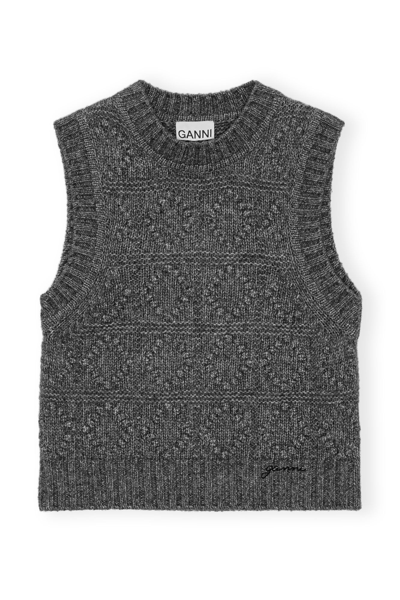 GREY KNIT VEST - 1