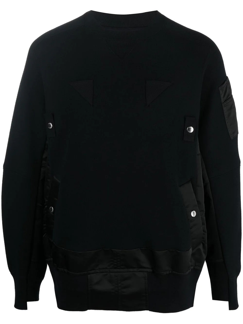 patchwork crew-neck sweatshirt - 1