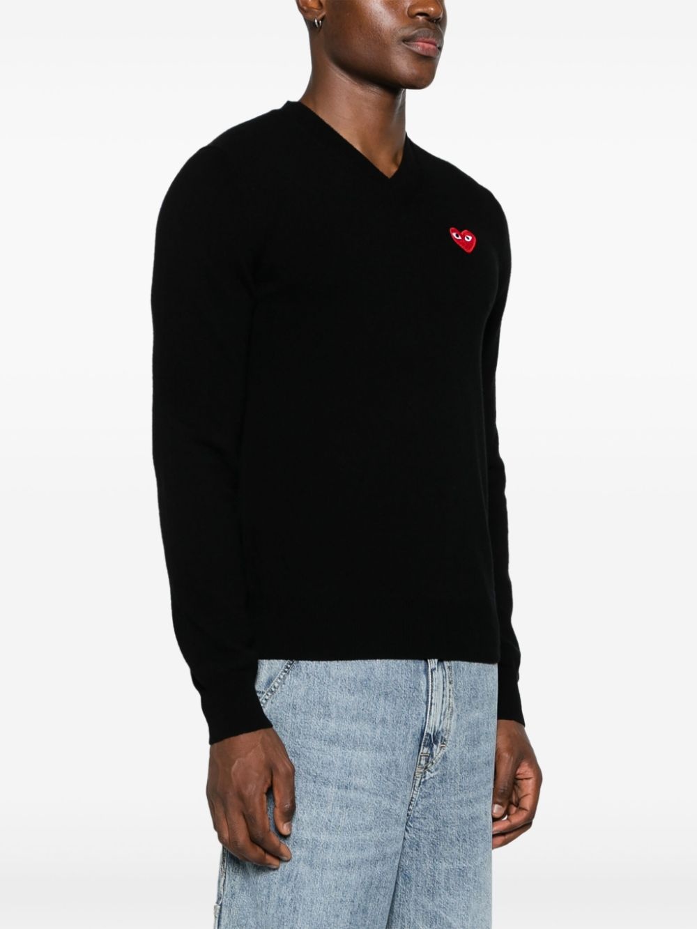 Heart-patch wool jumper - 4