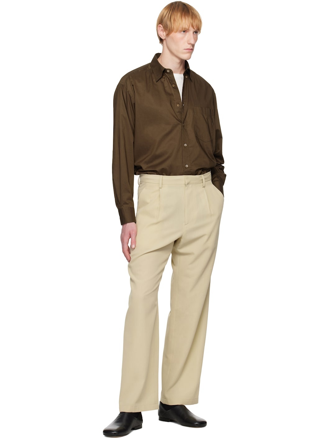 Brown Washed Finx Typewriter Button Down Shirt - 5