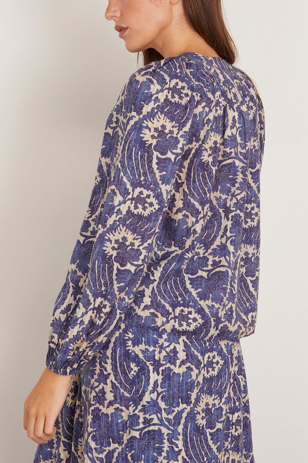 Brea Long Sleeve Blouse in Ocean - 4