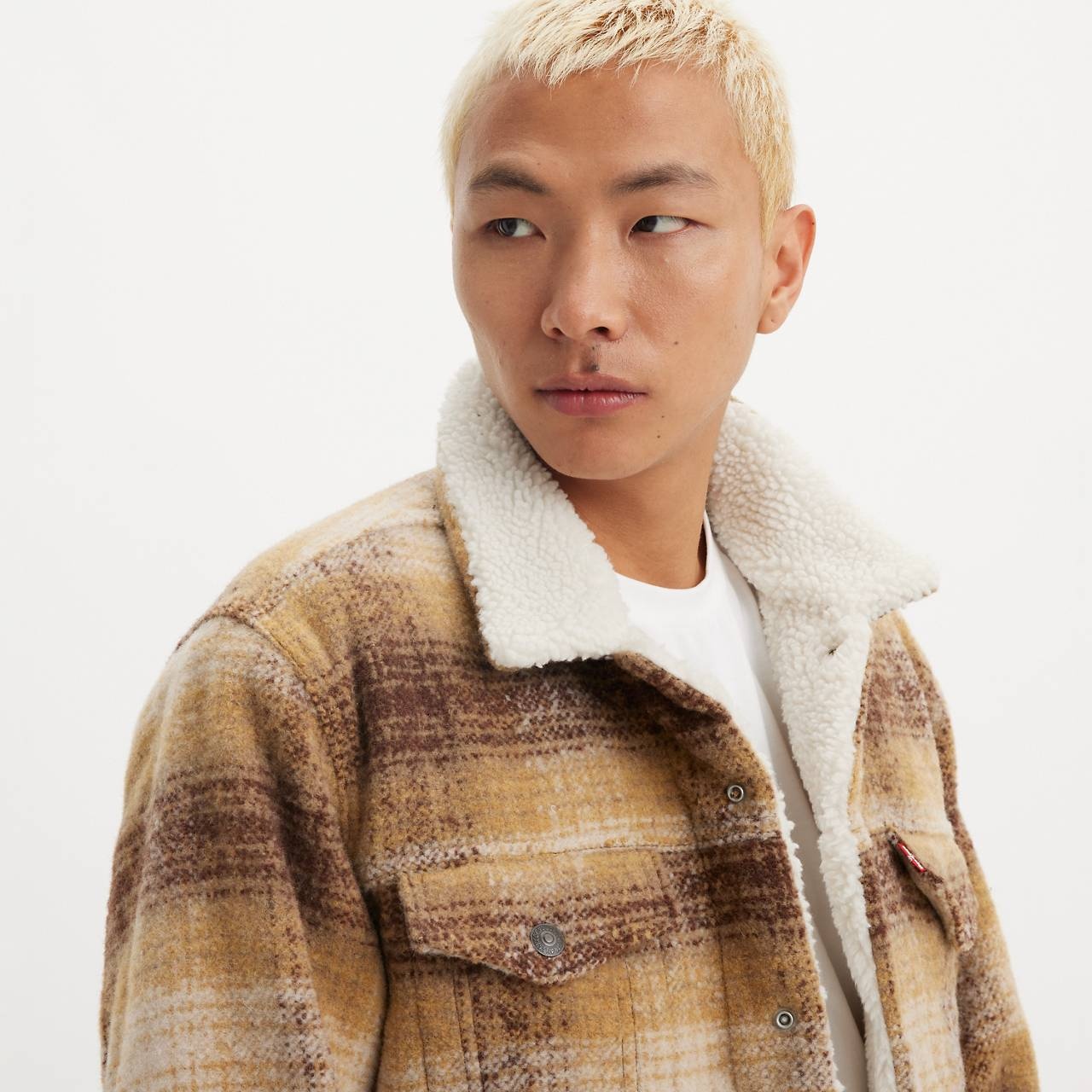 PLAID TYPE III SHERPA TRUCKER JACKET - 5