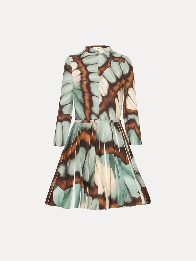 ABSTRACT BUTTERFLY COTTON POPLIN MINI DRESS 1