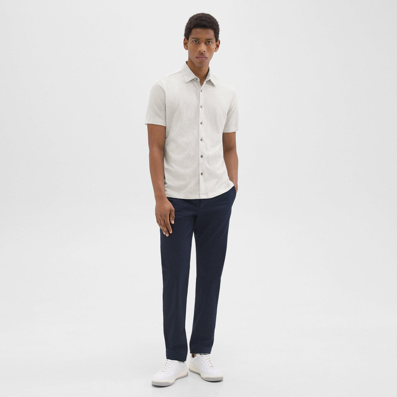 Theory Noran Short-Sleeve Shirt in Slub Cotton outlook