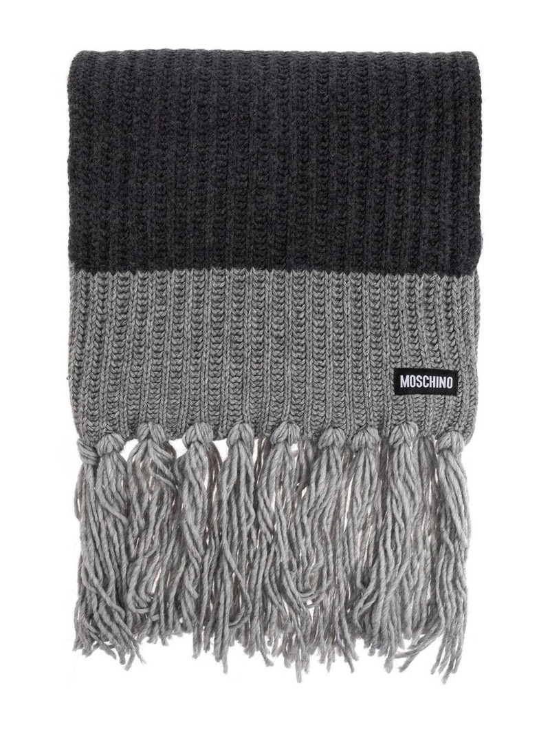 ribbed-knit fringed scarf 1