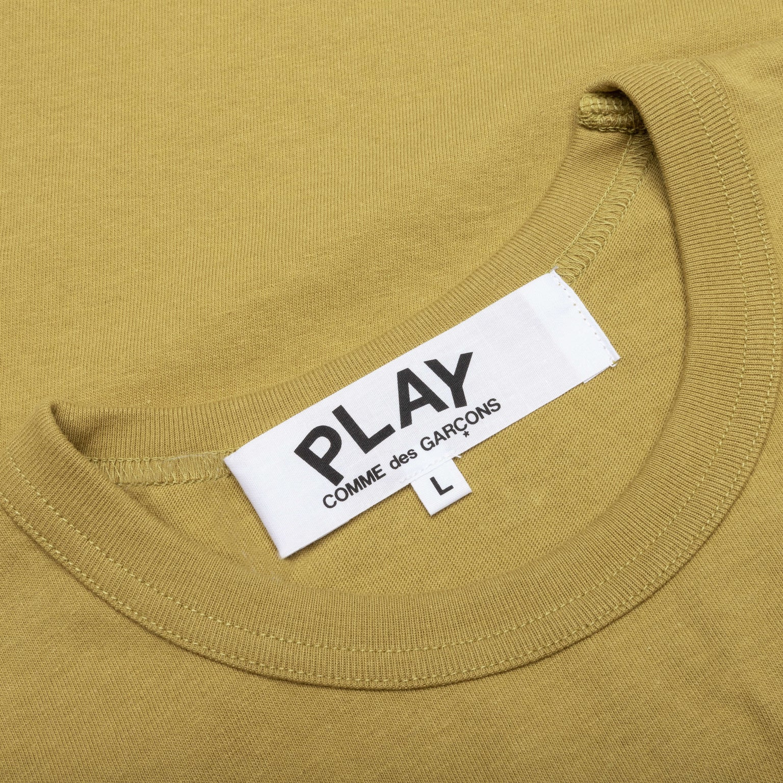 COMME DES GARCONS PLAY SMALL RED HEART T-SHIRT - OLIVE - 3