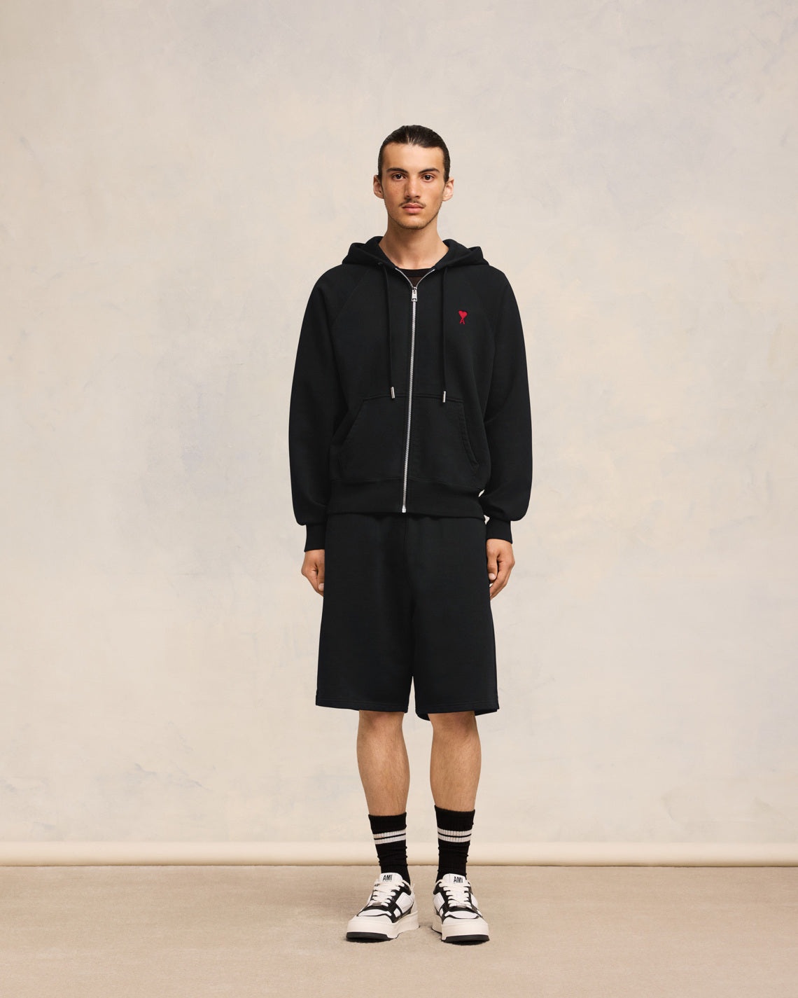AMI Paris AMI DE COEUR ZIPPED HOODIE | REVERSIBLE