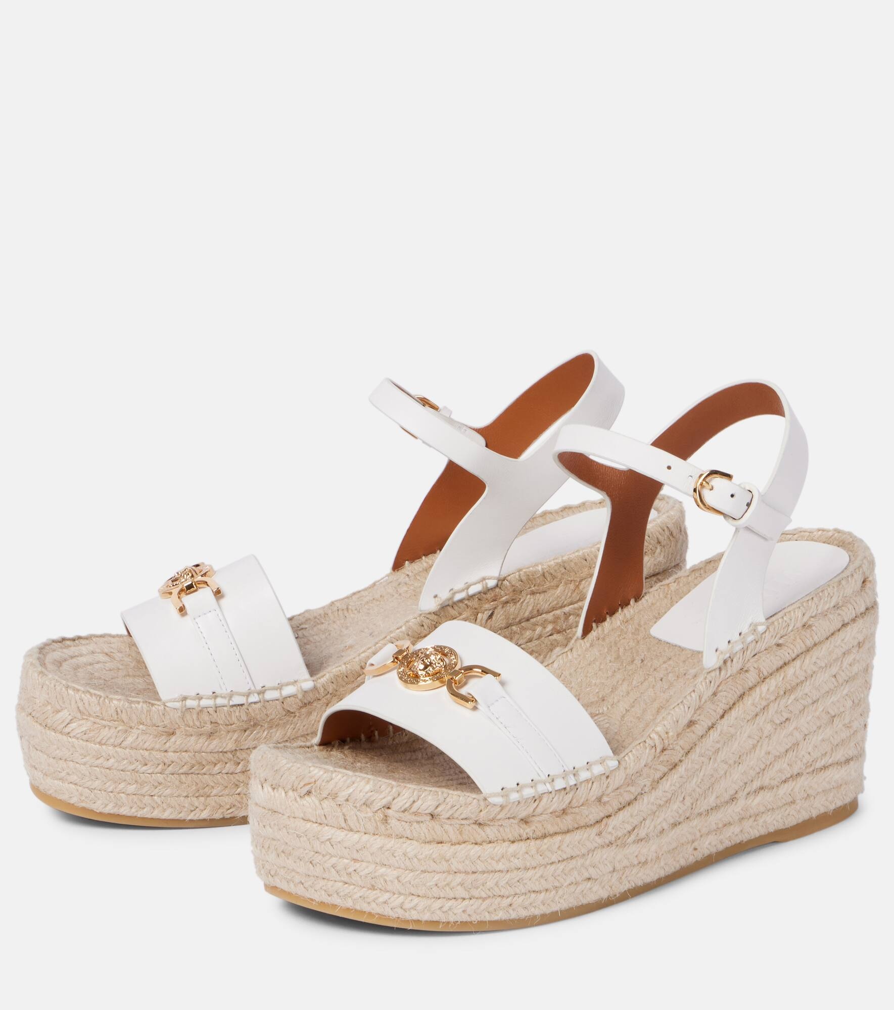 Medusa '95 leather espadrille wedges - 5