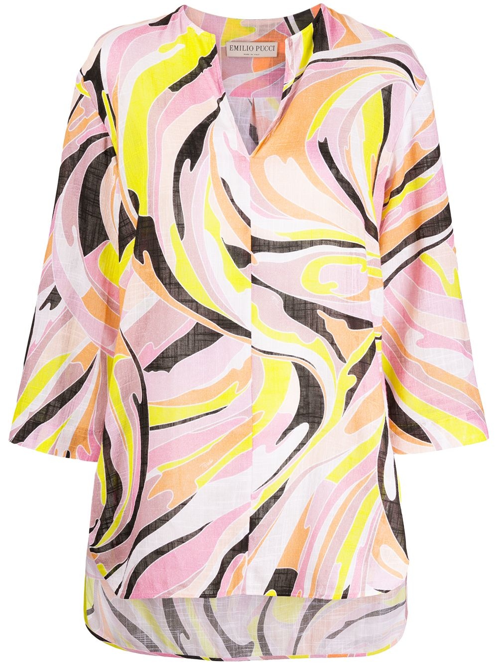 Vetrate print tunic shirt - 1