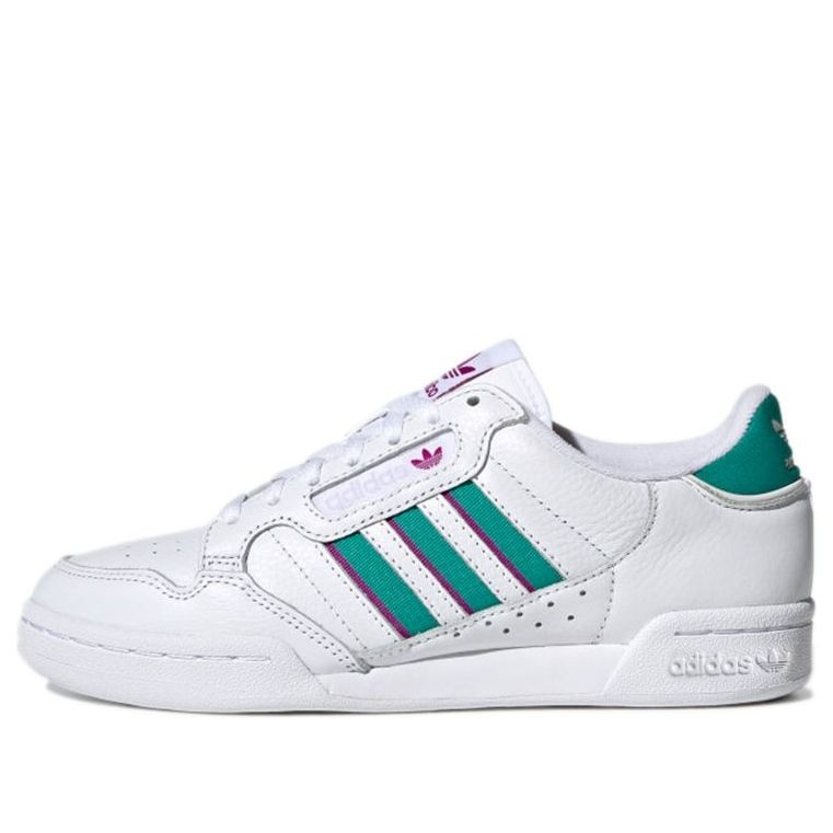 (WMNS) adidas Continental 80 Stripes 'White Glory Green Fuchsia' H04020 - 1