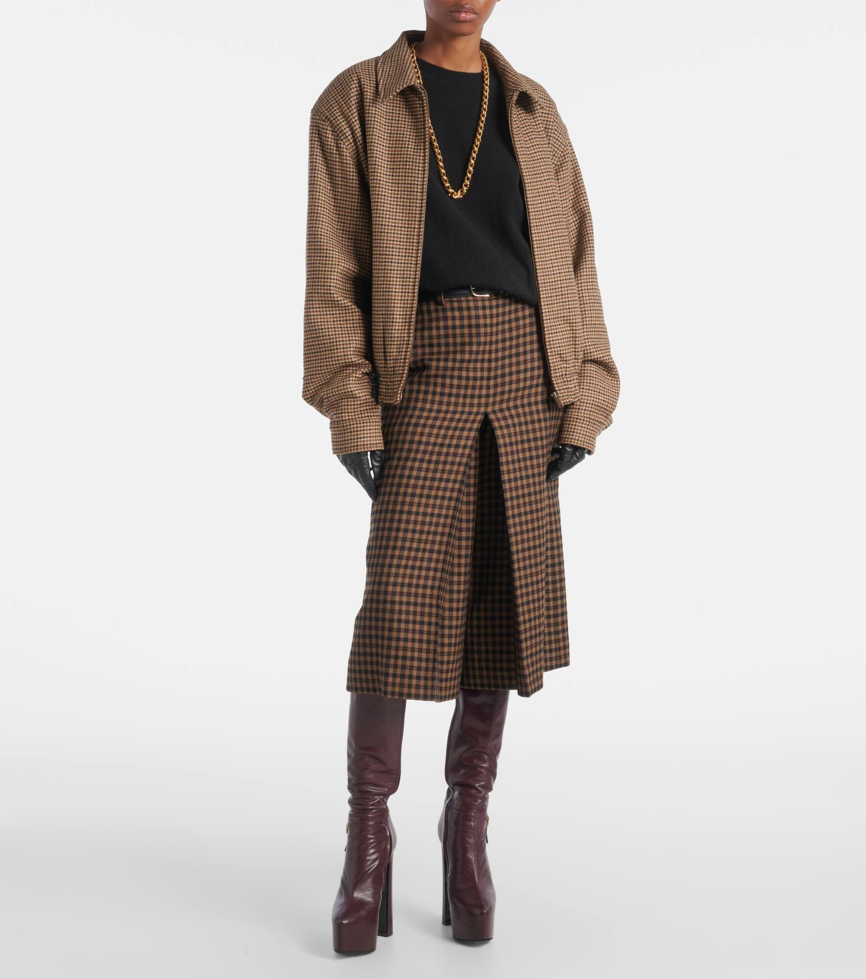 Houndstooth padded jacket - 2