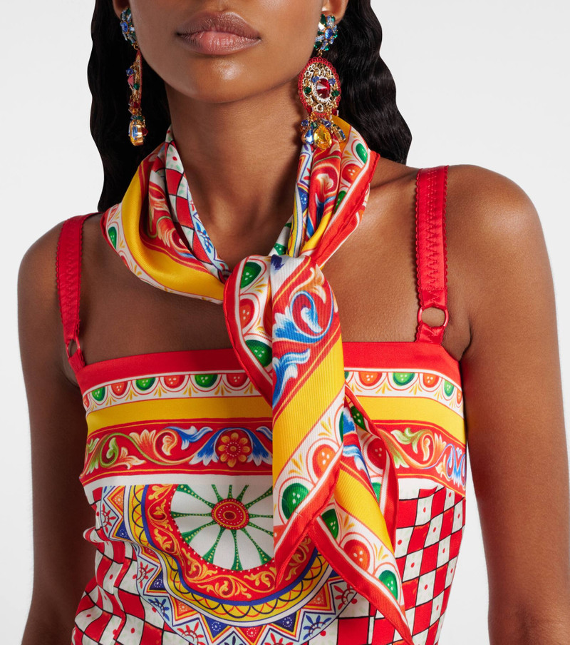 Dolce & Gabbana Printed silk twill scarf outlook