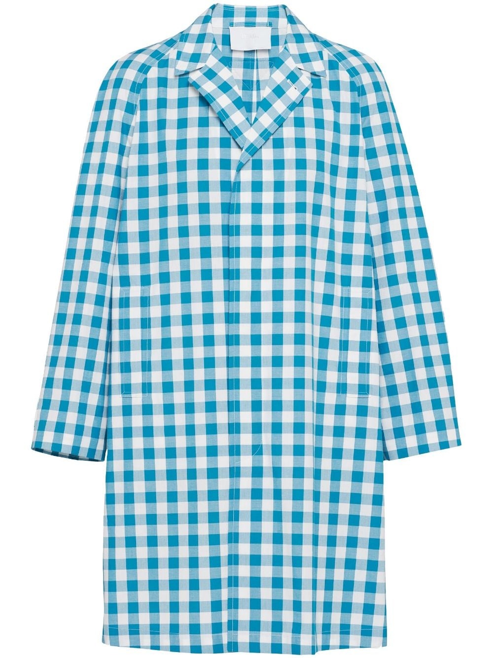 gingham-check cotton coat - 1