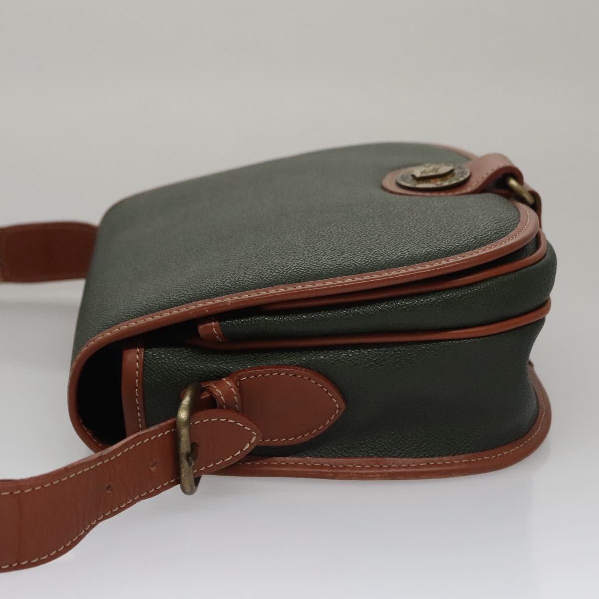 Burberry Shoulder Bag Pvc Leather Green Brown Gold - 5