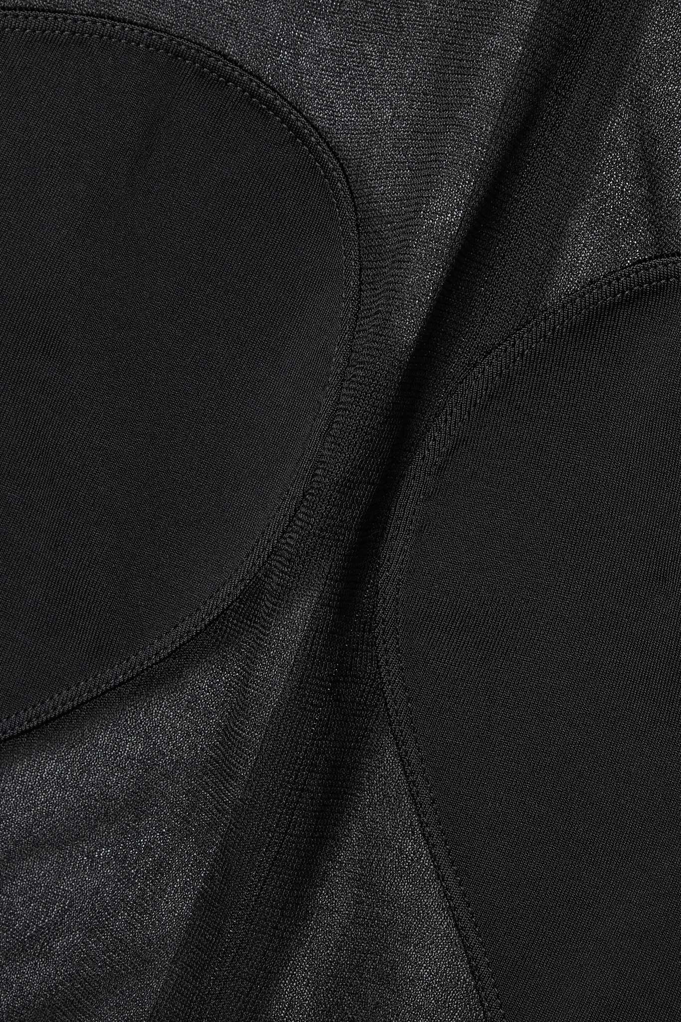 Paneled silk and jersey thong bodysuit - 4