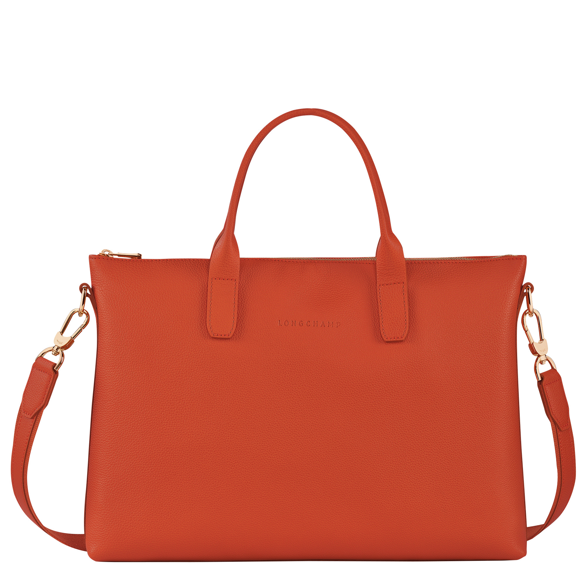 Le Foulonné S Briefcase Paprika - Leather - 1