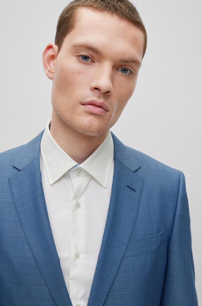 SLIM-FIT SUIT IN WOOL, SILK AND STRETCH 5