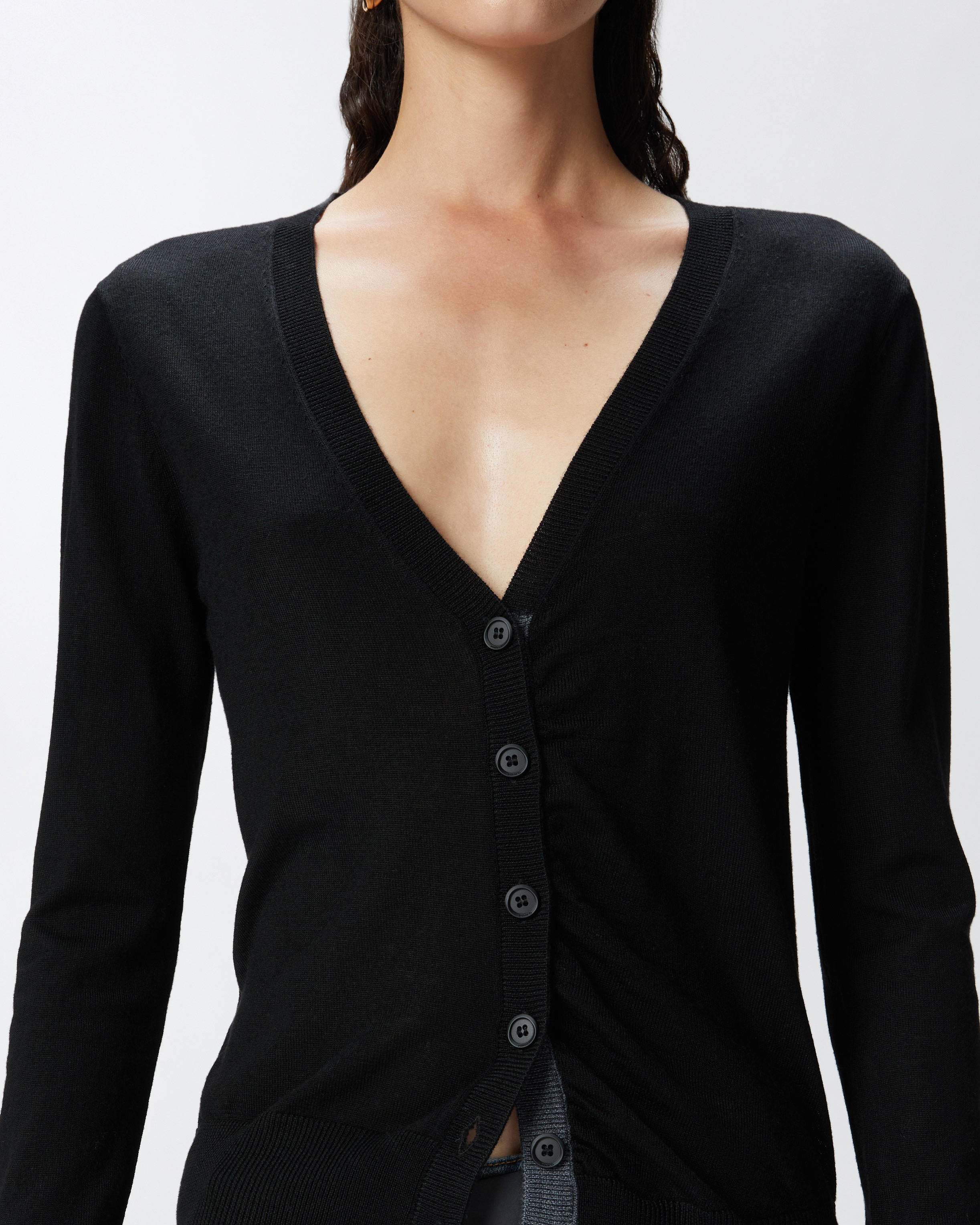 SLIM-FIT V-NECK WOOL CARDIGAN - 5