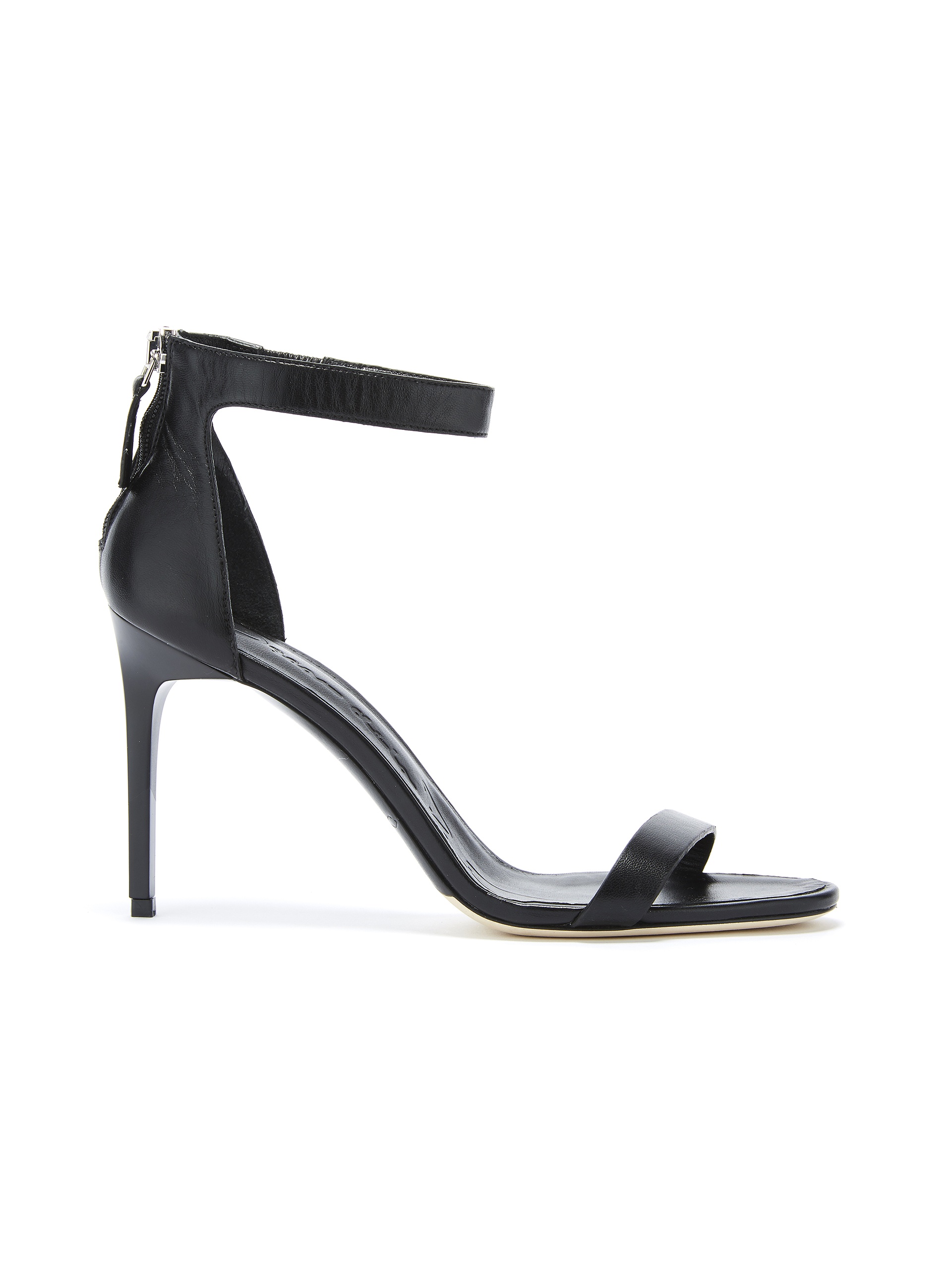 BLACK LEATHER ANGE SANDALS - 1
