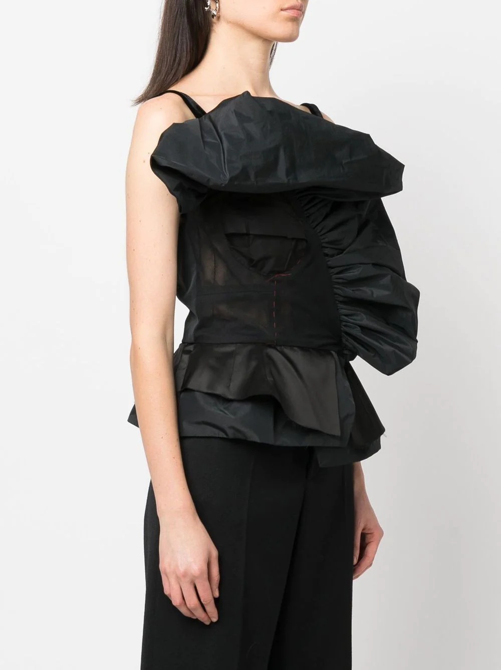 sculptural peplum top - 3