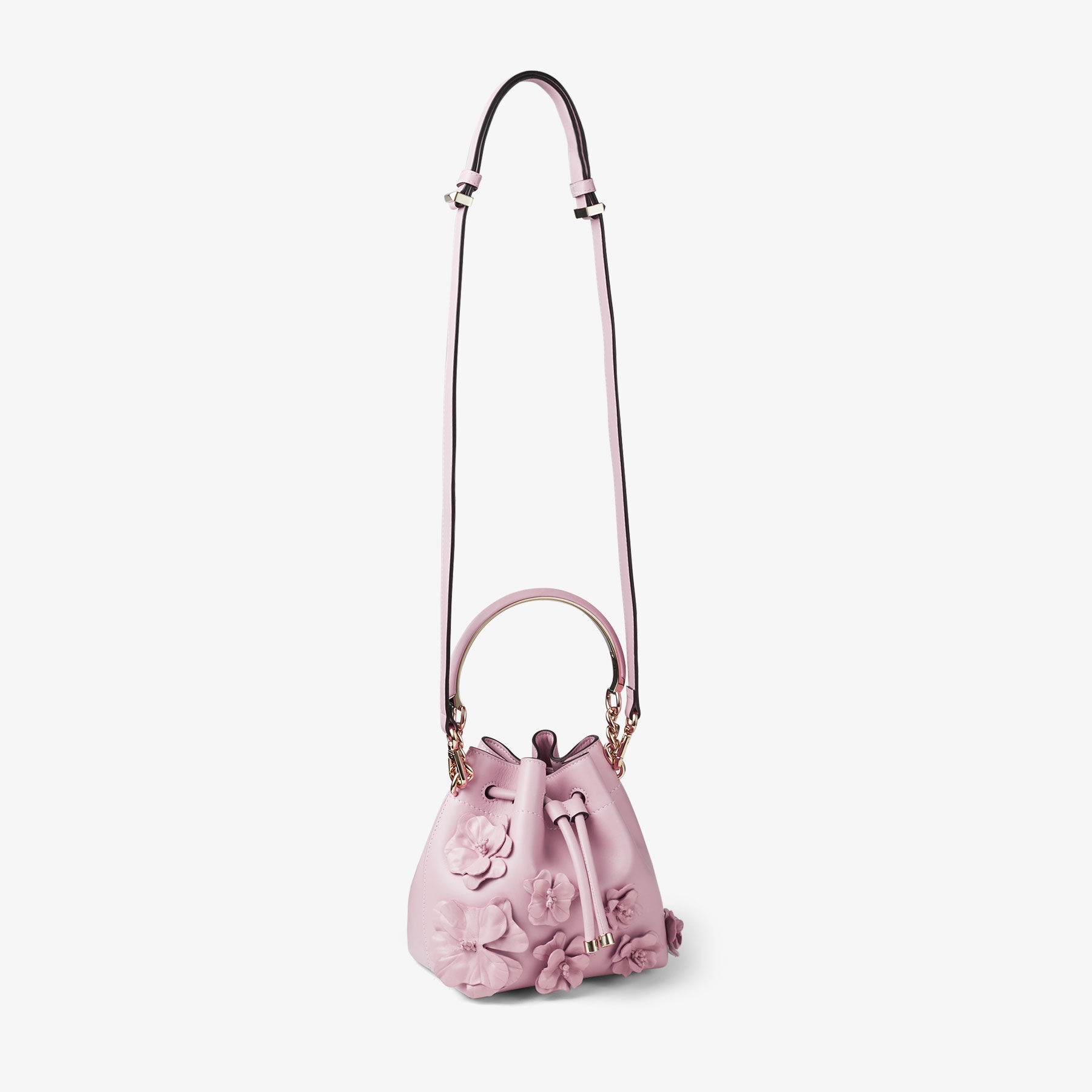 Bon Bon Bucket S
Rose Calf Leather Mini Bucket Bag with Flowers - 5