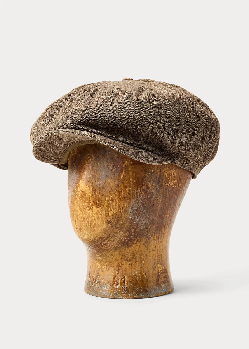 Striped Herringbone Twill Newsboy Cap 1