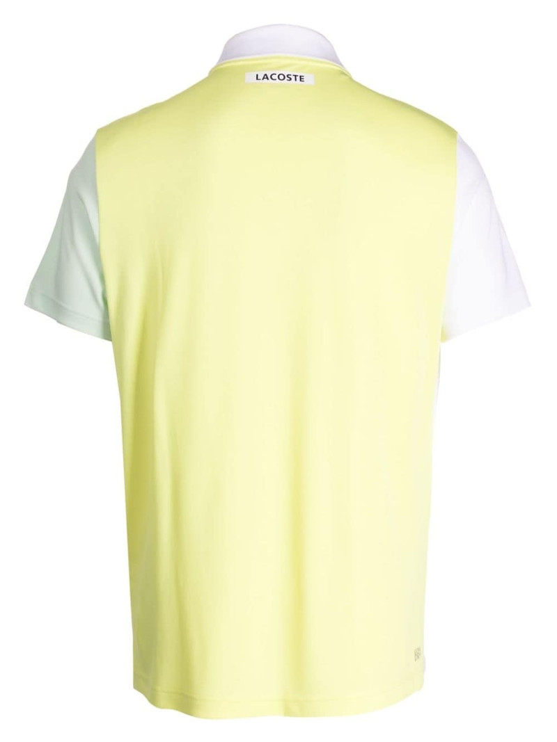 LACOSTE logo-appliquÃ© colour-block polo shirt outlook