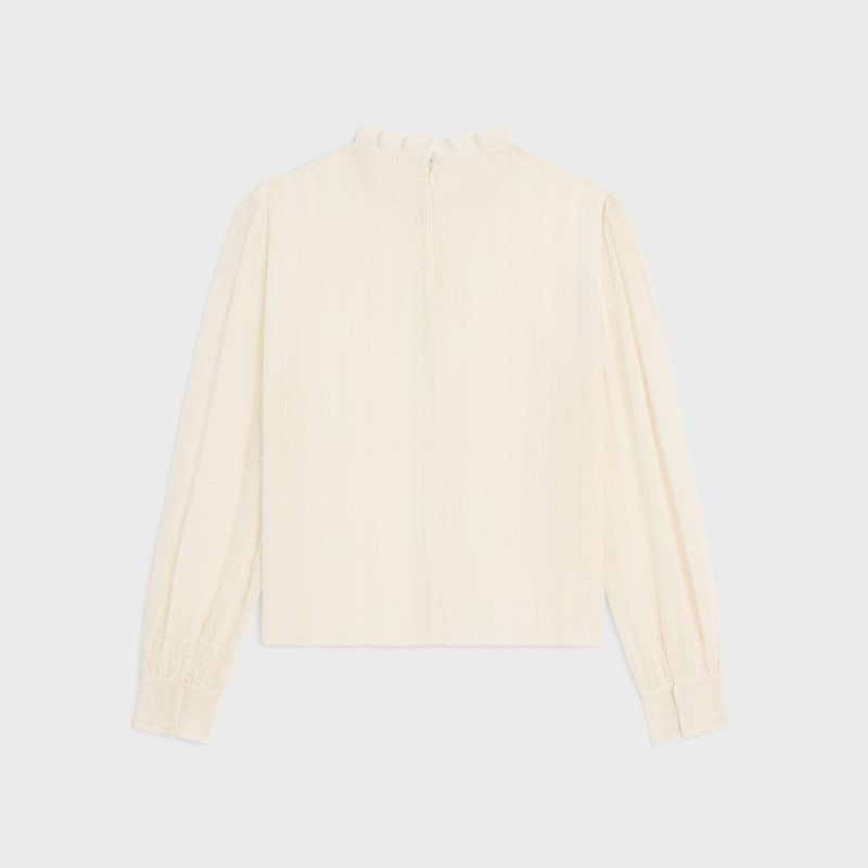 CELINE cropped blouse in muslin, cotton and wool outlook