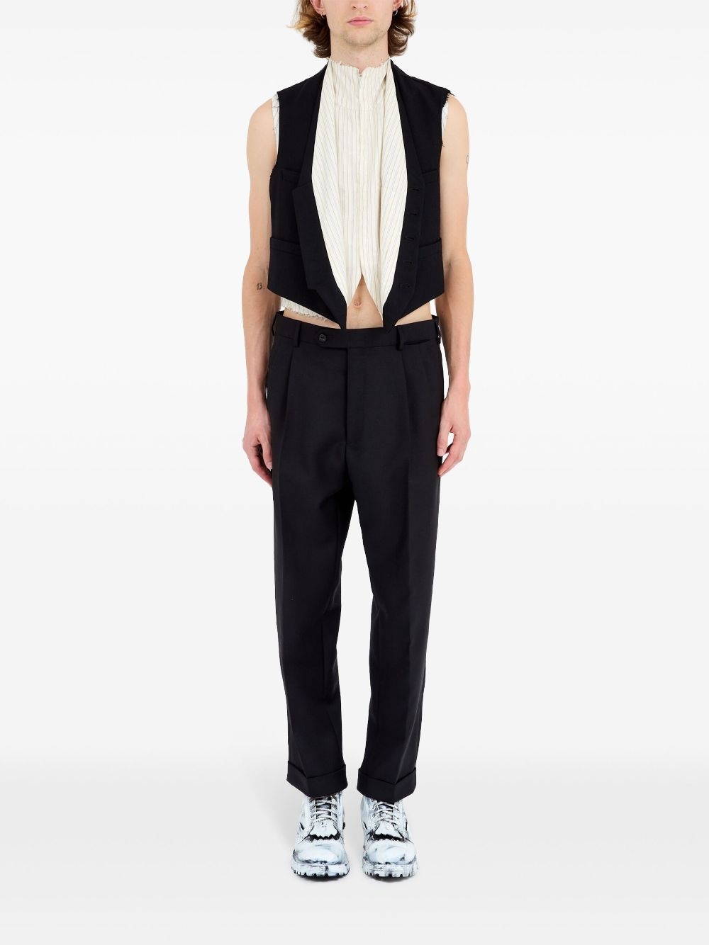 striped-panel waistcoat - 2