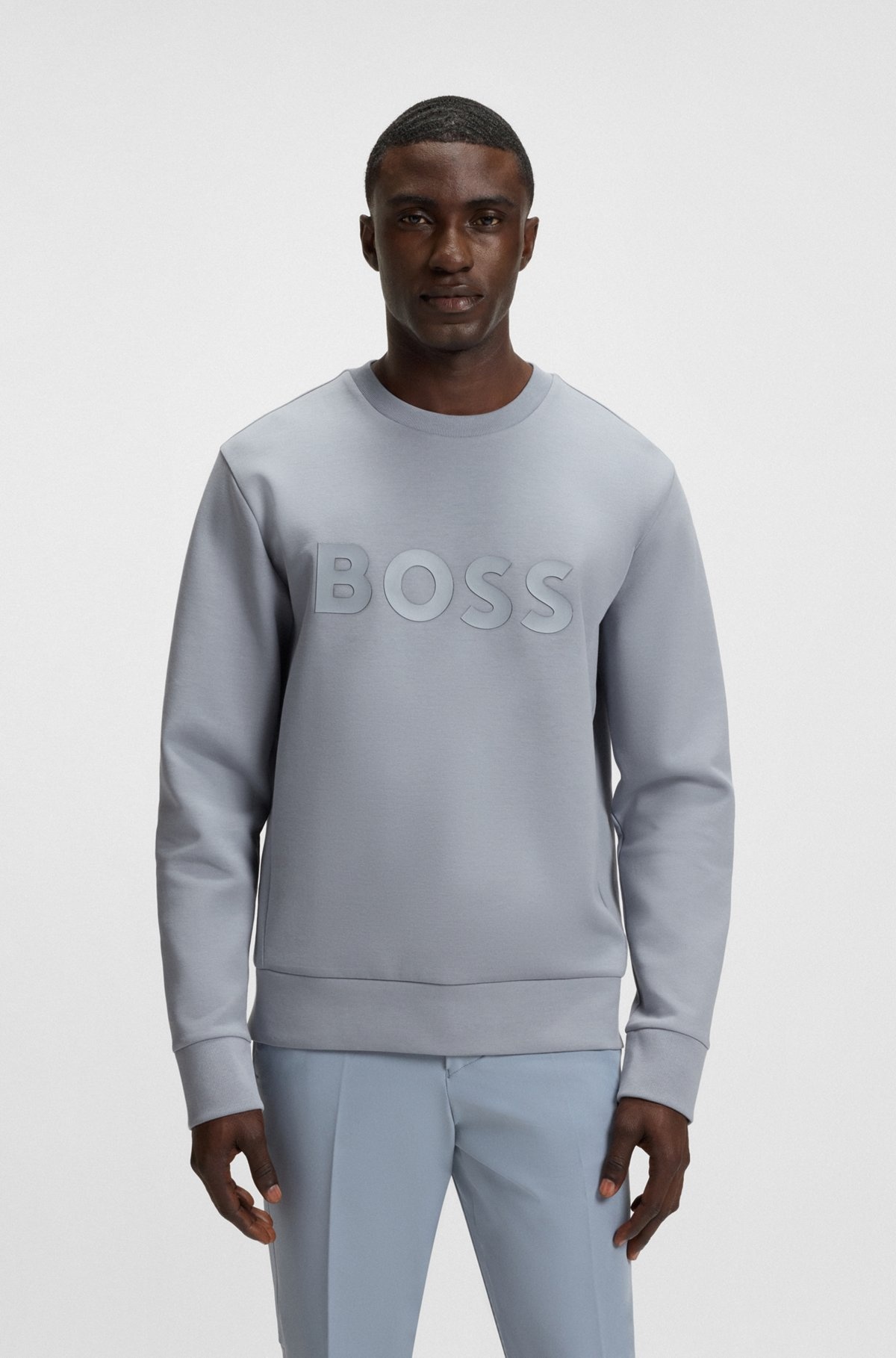STRETCH-COTTON SWEATSHIRT WITH SANDWICH LOGO - 2
