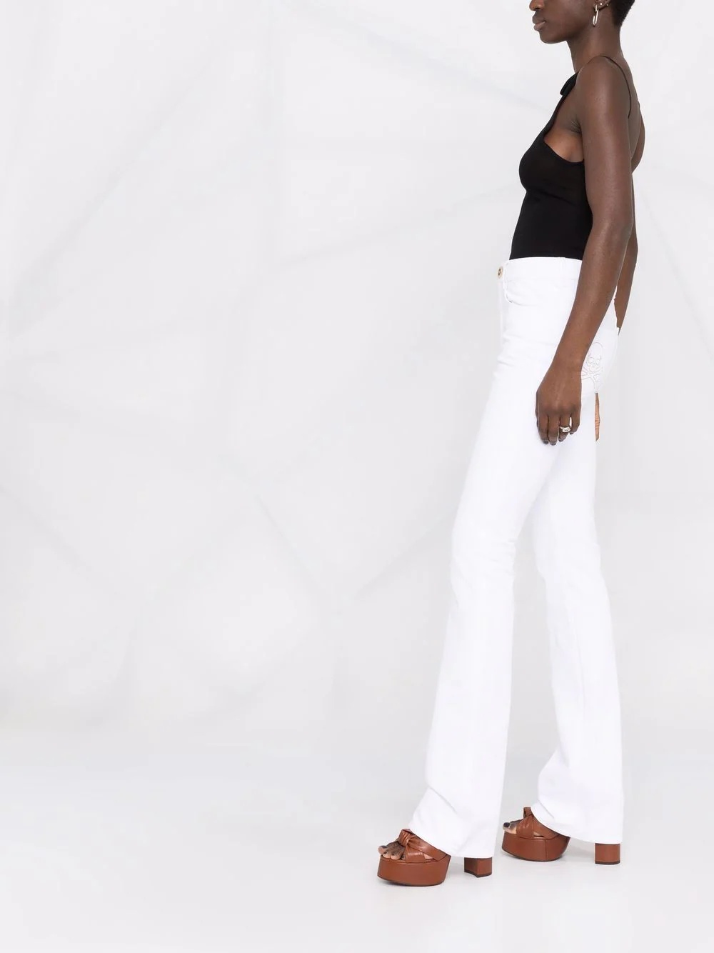 high-waisted flared jeans - 4