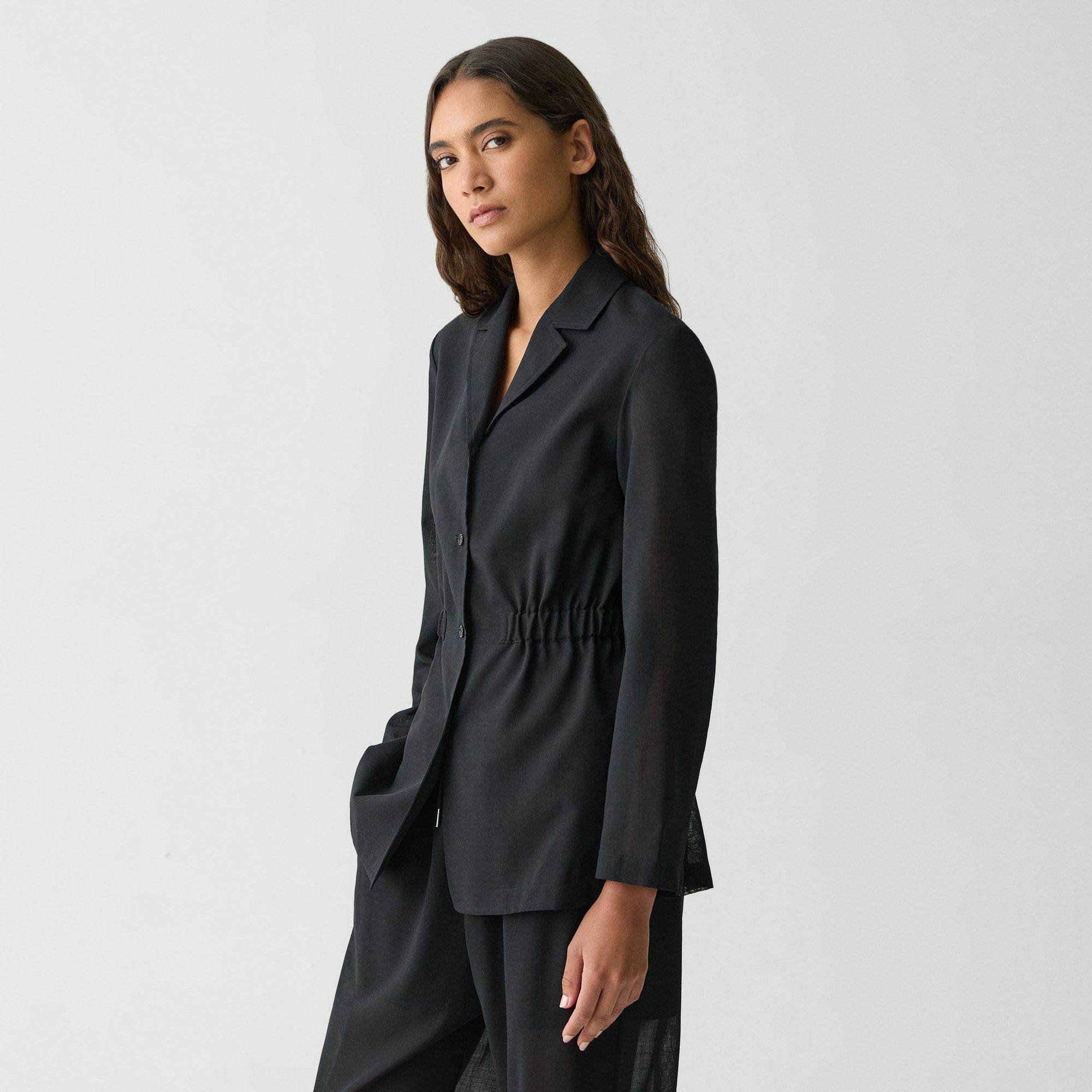 Cinch Waist Jacket in Wool-Poly - 3