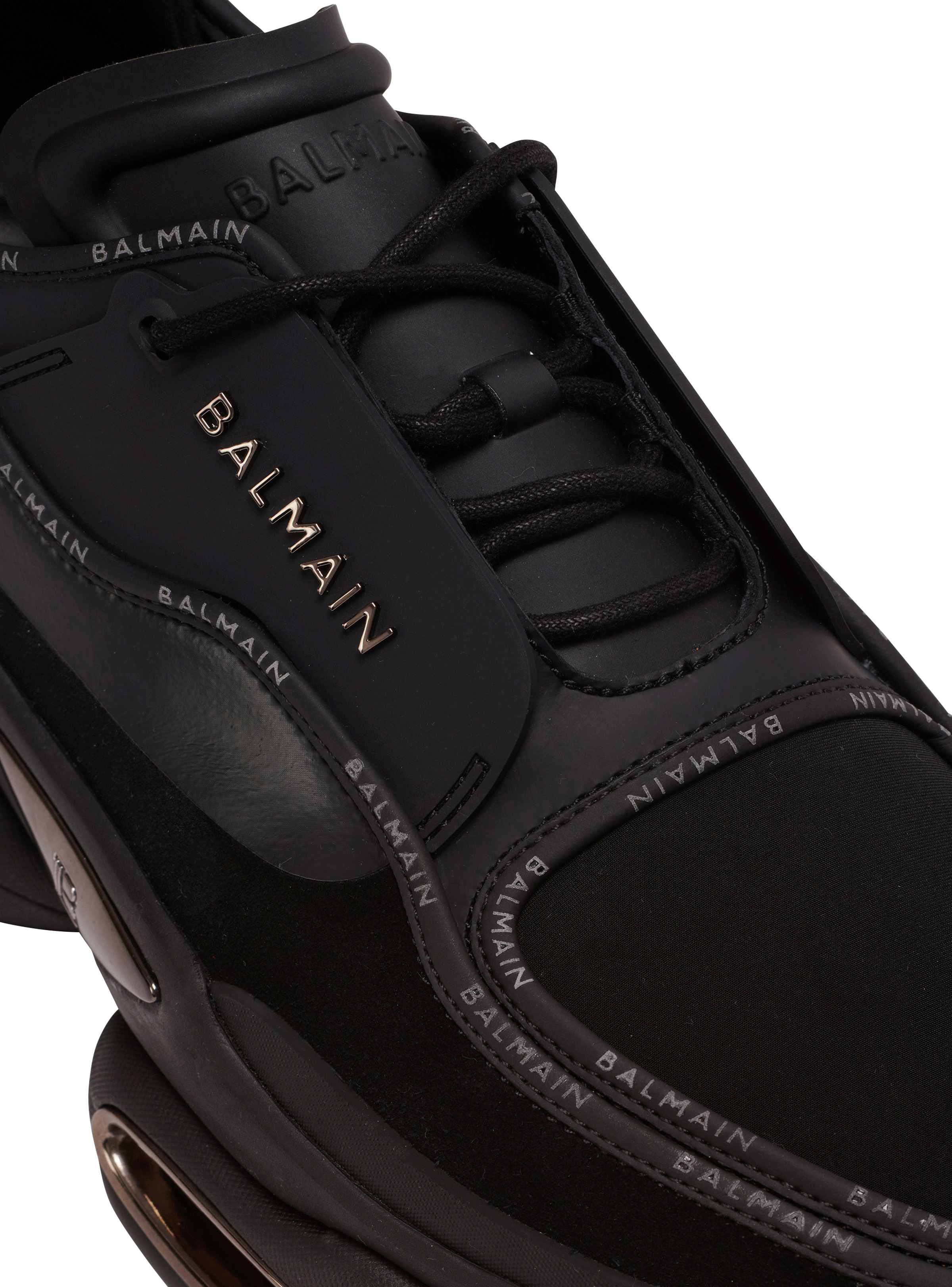B-Bold low-top trainers in leather and suede with Balmain logo - 6
