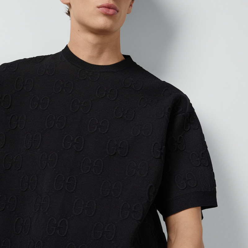 Viscose jacquard T-shirt with GG 3