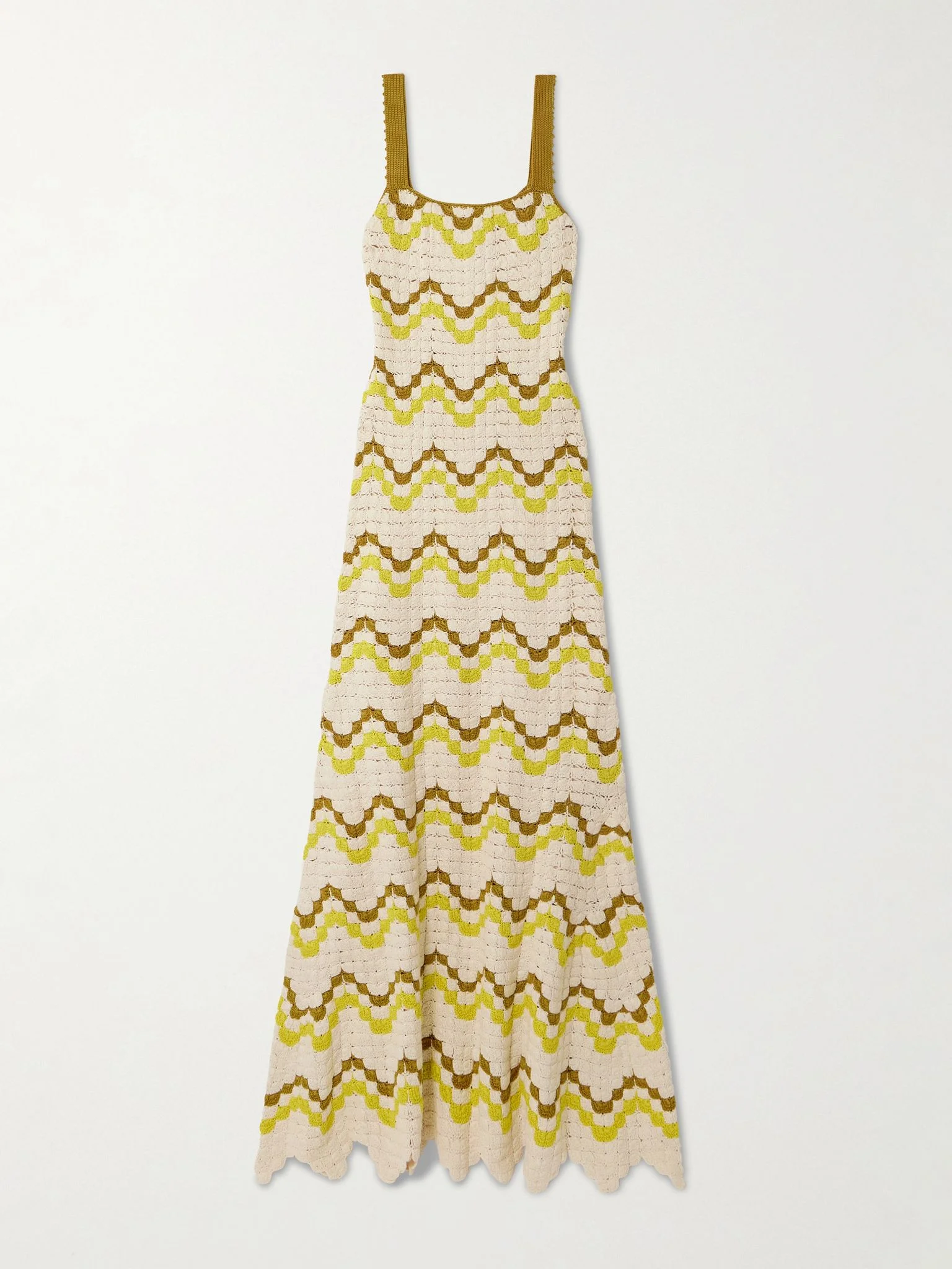 Marea scalloped crocheted cotton maxi dress Ivory - 1