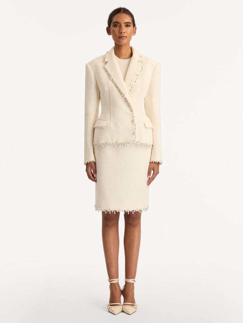 FLORAL JEWELED FRINGE TWEED JACKET 3