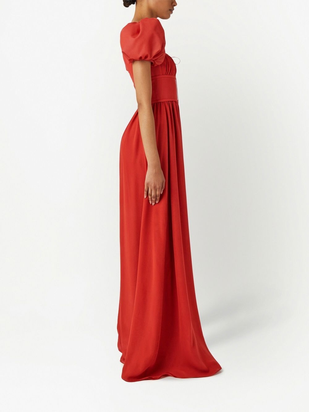 puff-sleeve maxi dress - 4