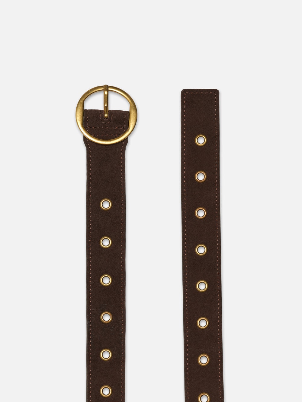 Petit Circle Belt in Espresso Suede - 2
