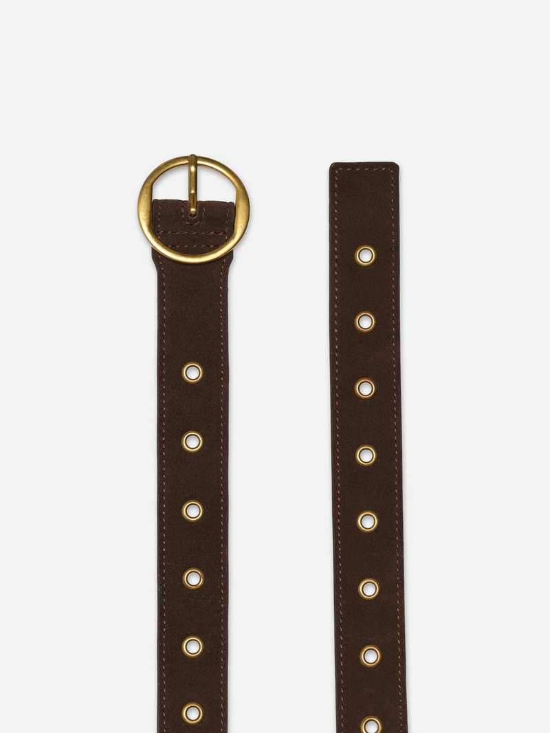 FRAME Petit Circle Belt in Espresso Suede outlook
