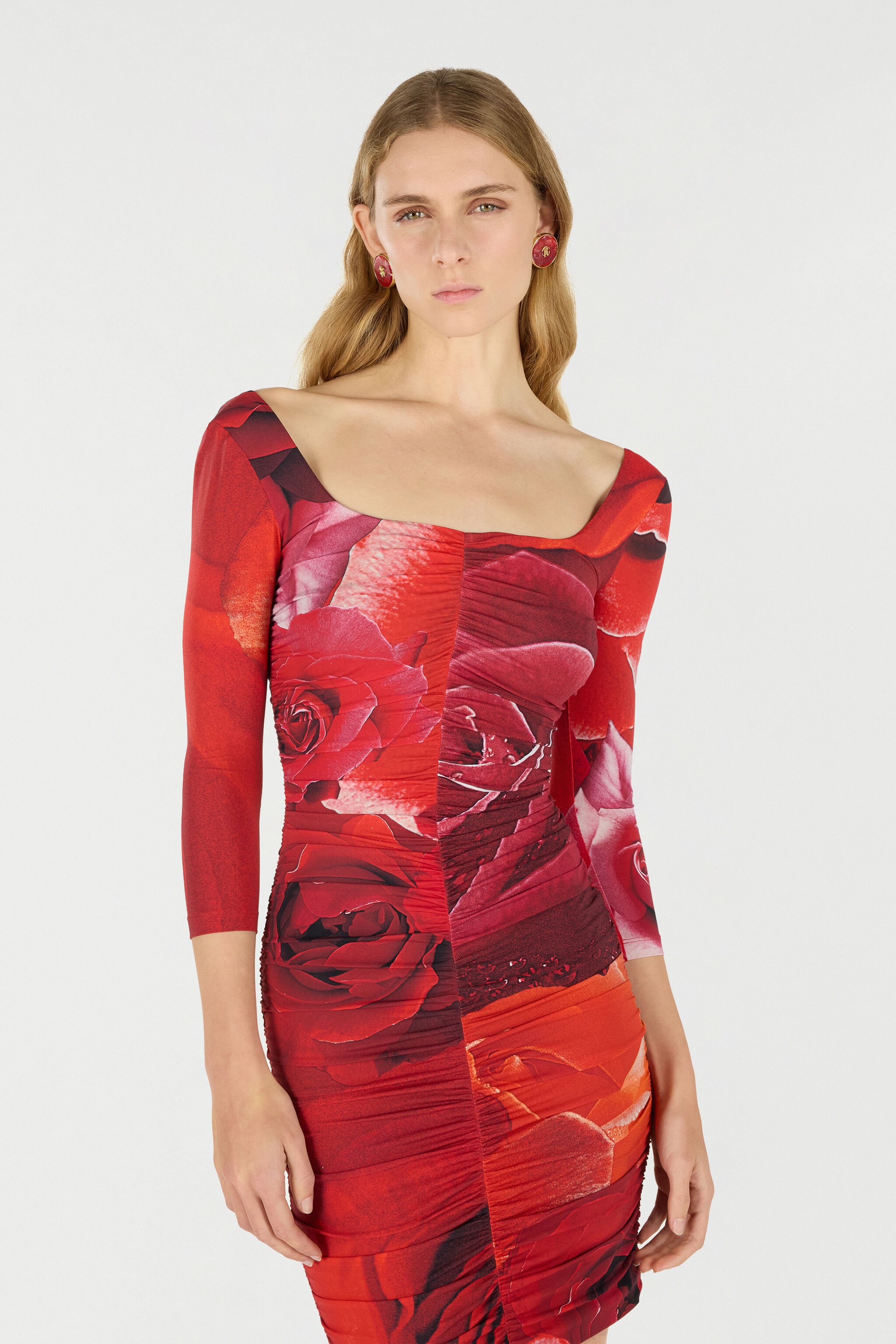 Rose-Print Mini Dress - 6