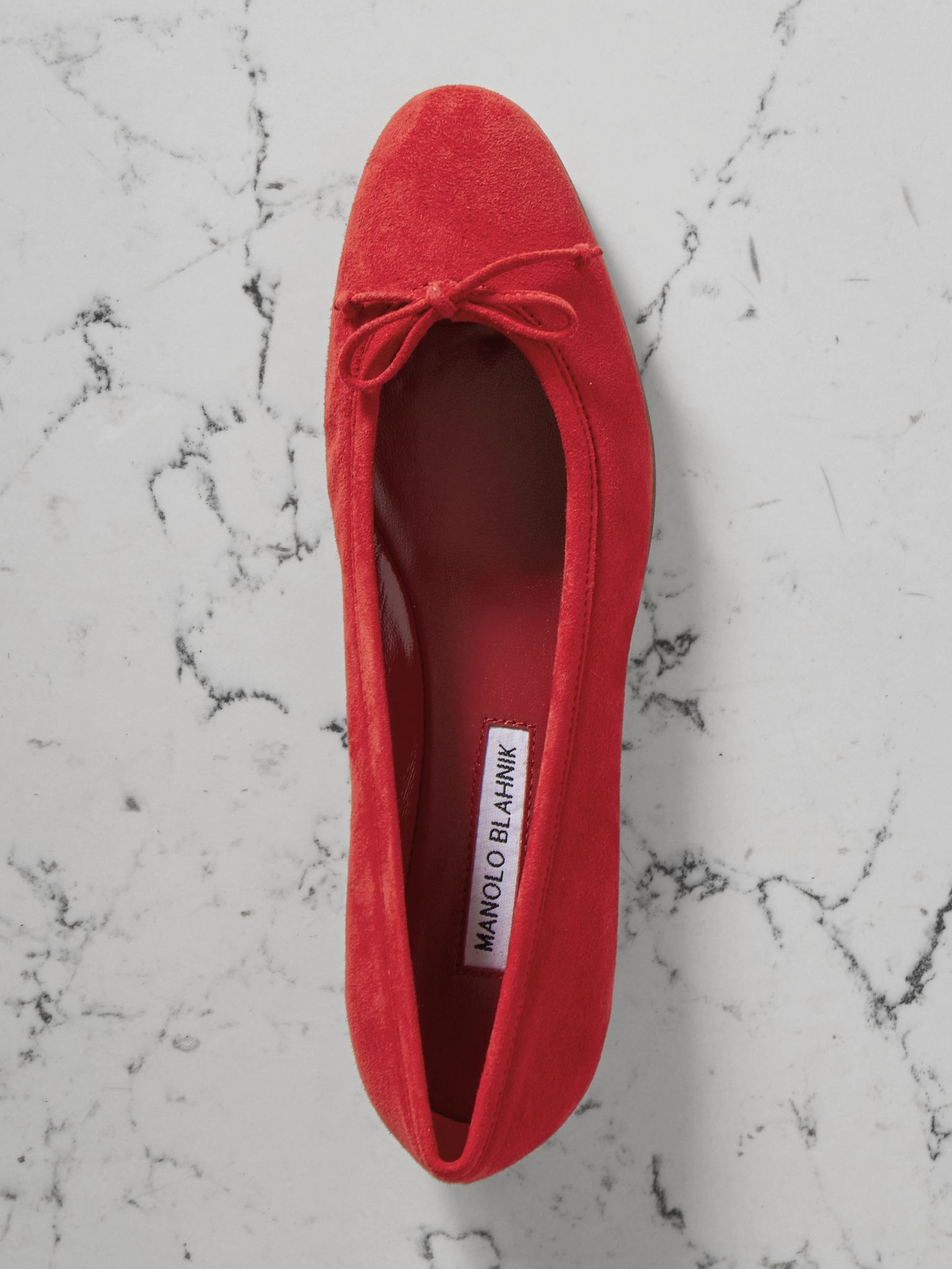 Veralli bow-detailed suede ballet flats Red - 5