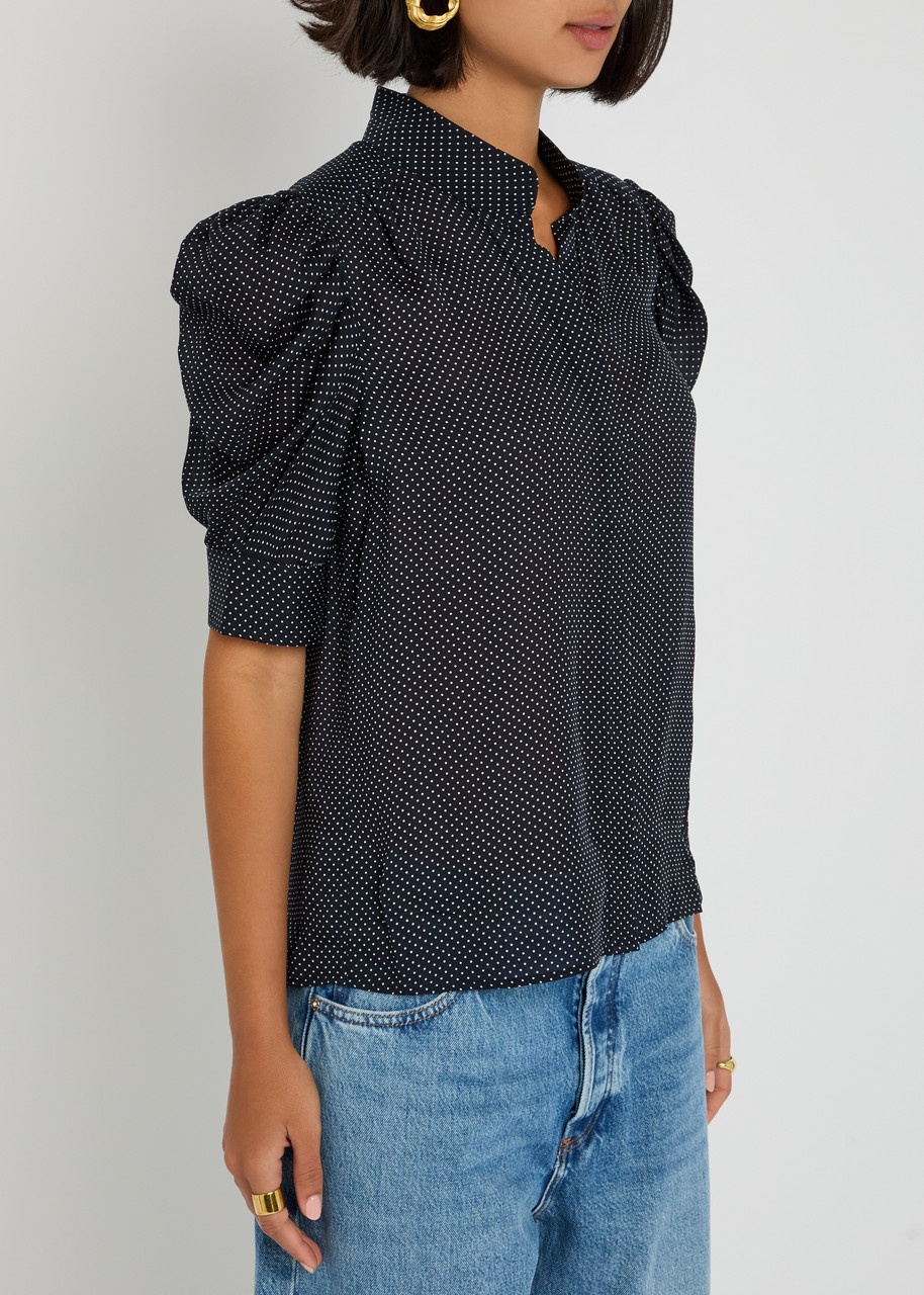 Frame The Gillian Polka-dot Silk-chiffon Blouse - 2