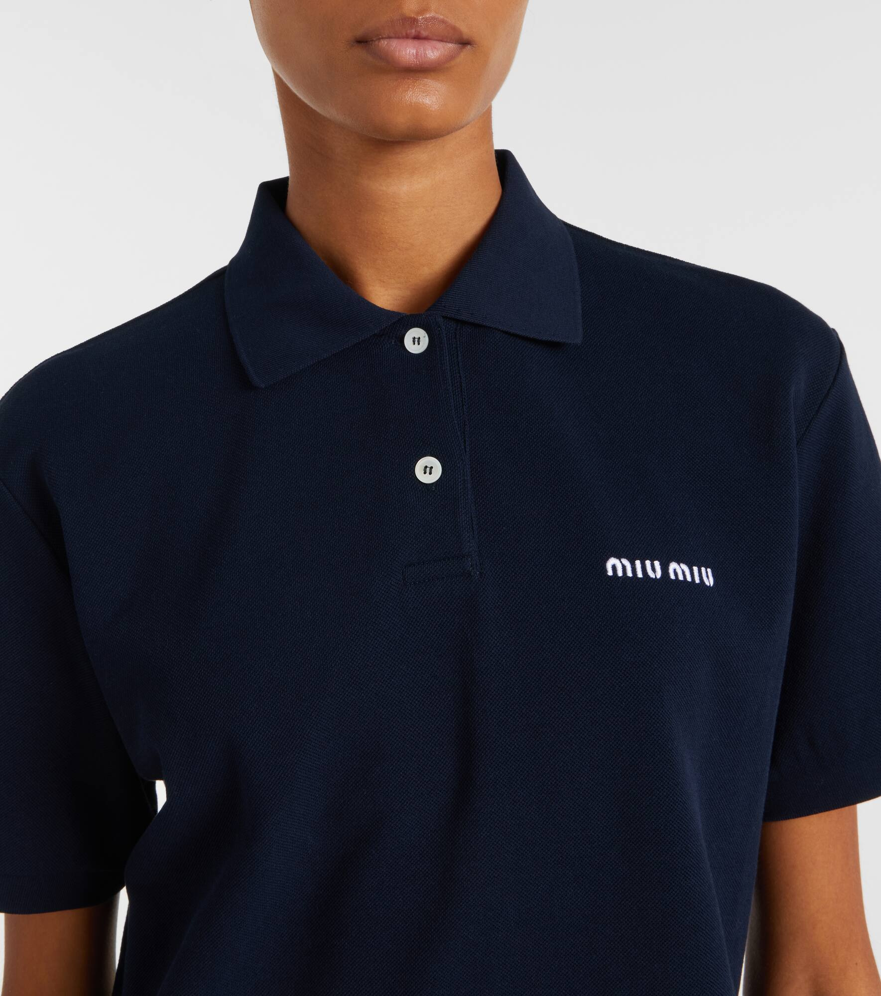 Logo cotton piqué polo shirt - 4